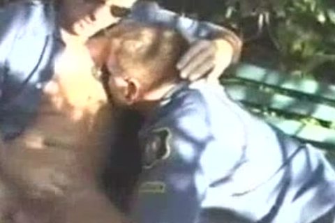 Uniformed Leather Cops With Cigars