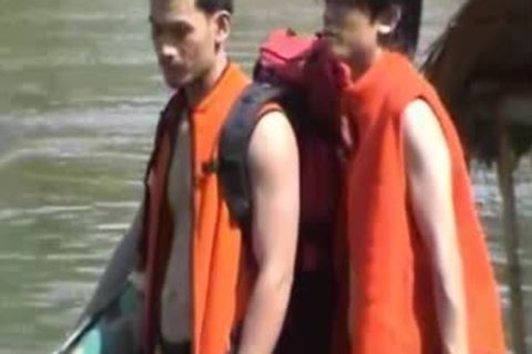 Thai guys bare On A River
