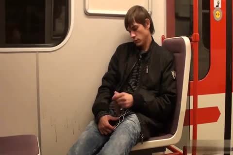 yummy teen Jacking Off In The Subway
