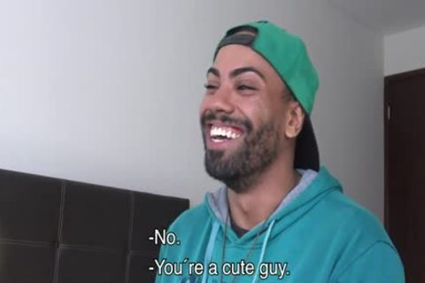 athletic dark Latino Gives A dirty oral-sex job For specie