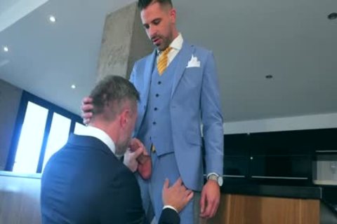 Hard sex among wearing suit