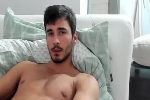 gracious youthful chap Masturbating In webcam