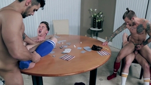 NextDoorBuddies: Tattooed Arad jerking big dick at the casino