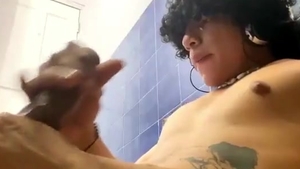 hirsute Hair Latino chap With Tattoos Jerks Off His large darksome cock