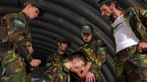 MilitaryDick: Hard slamming next to colleague Nathan Gulit