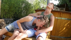 BoyFun - Exhibitionist John Crawford touches uncut dick