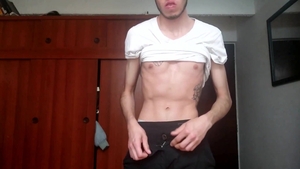 BarebackLatinoz: Solo shaved in boxers pumping