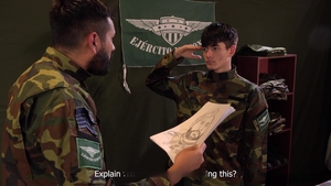 MilitaryDick: Artistic Ares Swallows Cecil's Daddy Cock